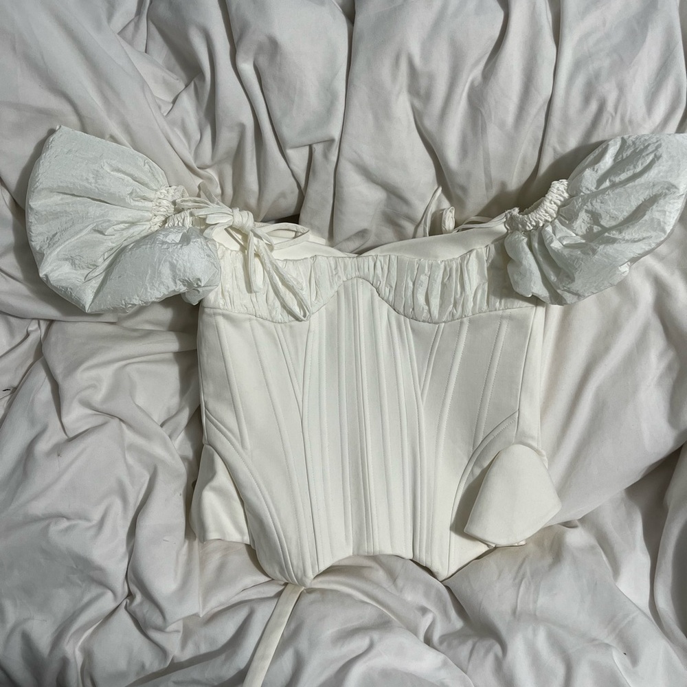 LSOUL Doux Fou Corset Top | White XS - Picture 2 of 5